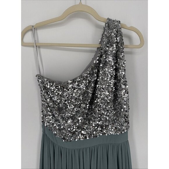 Sachin & Babi Size 0 Jolie Gown Silver Steel Blue Cocktail Prom Formal Gown $995 - Picture 5 of 15